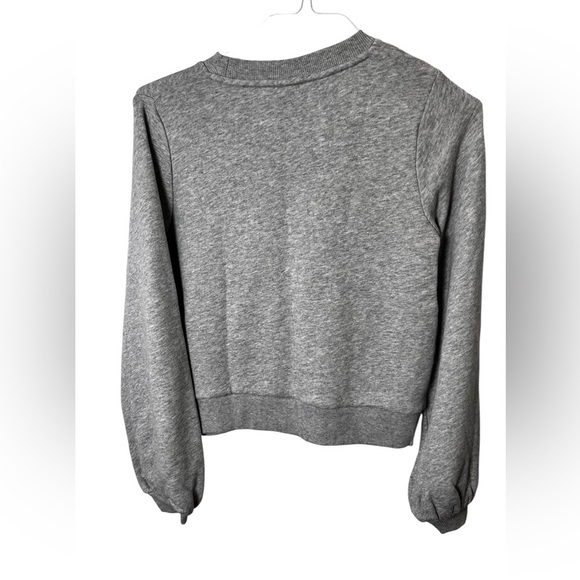 A New Day Gray Puff Sleeve Crewneck Sweatshirt Women’s Small NWT - Picture 2 of 3